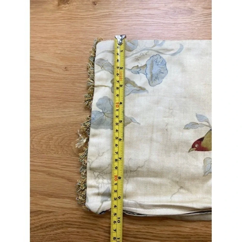 Unbranded Bird Floral Pillow Cover Home 16x10 Cream Good Fringe Botanical